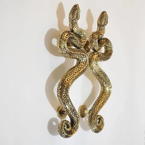 18" inch long Large RATTLE SNAKE hollow brass Rustic hand made Python Old Style - Picture 1 of 12