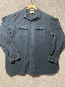 LL Bean Chamois Shirt Men's 2XL Blue 100% Cotton Outdoors Rugged Flannel - Picture 1 of 6