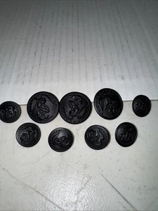 WW2 USMC Black Buttons (3) 1 In. (6) 1/2 In. uniform Enlisted 1 World War 2 - Picture 1 of 5