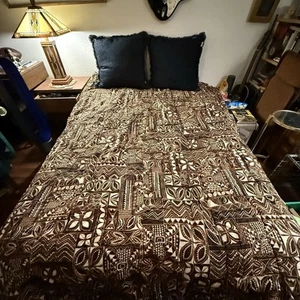 Vintage Hawaii Comforter Full Brown 1970s-80s - Picture 1 of 9