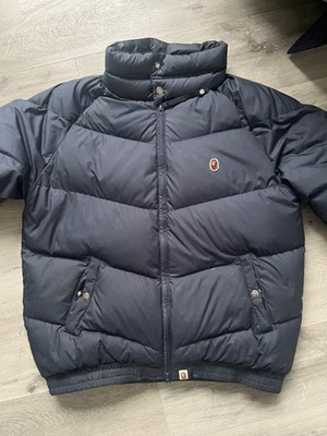 A Bathing Ape Down Puffer Jacket Size L Navy - Image 1 of 4
