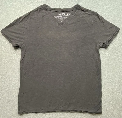 Camiseta Helix Negra Desteñida Cuello en V Hombre Talla L Clásica Foto 1 de 4