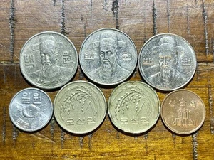 Lot of 7 South Korea 🇰🇷 Coins 1979-2015 1, 10, 50, 100 Won -Combined Shipping! - Picture 1 of 2