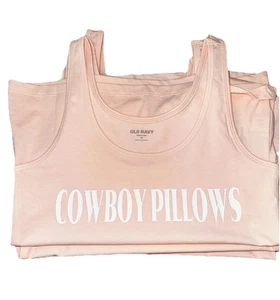 Old Navy Custom “Cowboy Pillows” Stretch Barely Pink Tank Top XS New - Picture 1 of 15