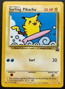 Surfing Pikachu Black Star Promo 28 Pokemon League NM 2001 - Picture 1 of 2