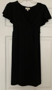 Liz Lange maternity dress- size S Black-Little Black Dress with tie belt - Picture 1 of 8