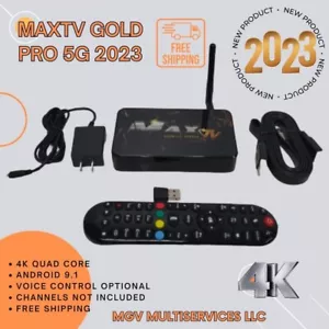 MAXTV GOLD 5G PRO 4K QUAD CORE ULTRAHD ANDROID 9.1 64BIT VOICE CONTROL OPTION - Picture 1 of 10