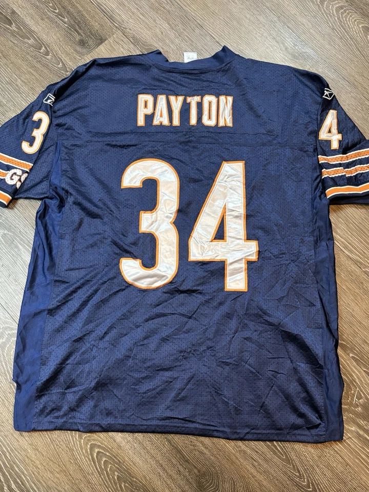 Reebok On Field Walter Payton #34 Chicago Bears masculino tamanho 54 costurado azul NFL - Imagem 1 de 4