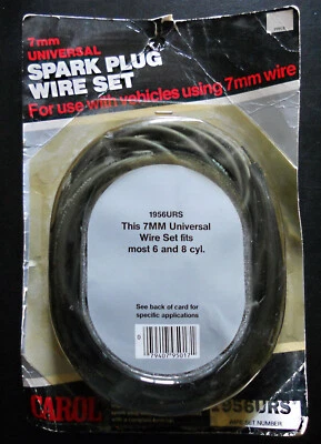 Juego de cables de bujía de 7 mm Carol 1956 NOS 1956URS para motores antiguos de 6 y 8 cilindros negro Foto 1 de 4