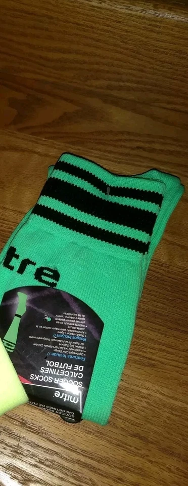 Mitre Youth Soccer Socks Sz 3-9, light weight, cushioned foot bed, ribbed. New. - Image 1 of 1