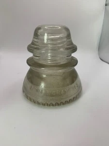 Vintage Glass Insulator Hemingray #42 Circular Bumps on bottom - Clear  - Picture 1 of 11