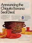 Vintage Advertising Print Chiquita Bananas Seal Deal Save Picnic Set Basket 1968