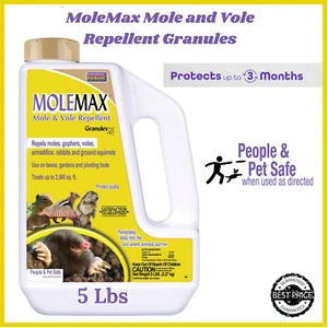 Bonide MoleMax Mole and Vole Repellent Granules, 5 lbs. Ready-to-Use, Lawn and G - Picture 1 of 7