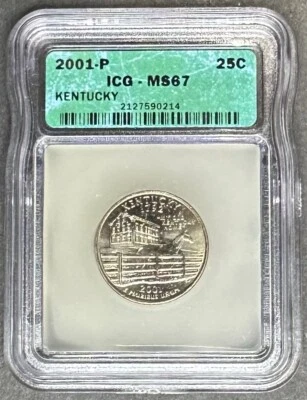 2001-P Kentucky Quarter ICG MS-67, Buy 3 Items, Get $5 Off!! - Image 1 of 2
