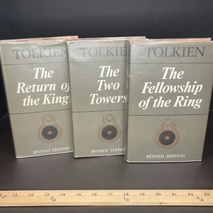 Vintage Lord of the Rings Book Trilogy Second Edition 4th Impression Unclipped - Picture 1 of 21