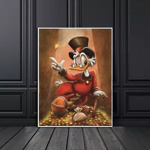 Canvas Art Print Disney Painting Darren Wilson Scrooge McDuck Home Decor 24x36 - Picture 1 of 8