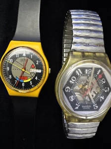 SWATCH Quartz OFF - Vintage 1985 Yamaha Racer GJ700 As Is 34 MM Yellow Sport - Picture 1 of 8