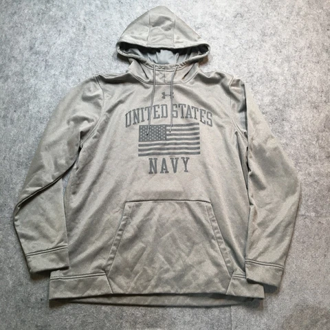 Under Armour United States Navy Hoodie Mens XL Gray Pullover Fleece Midshipmen Cover
