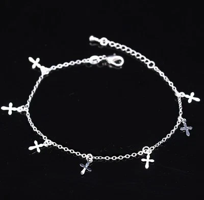 Moda Cruz Plata Tobillera Pulsera Descalza Sandalia Playa Cadena Regalo Foto 1 de 4