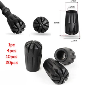 1-20pcs Reinforced Anti-slip Rubber Tip Trekking Pole Hiking Walking Stick Cap - Picture 1 of 14
