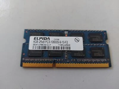 Elpida 4GB PC3-10600 DDR3 CL9 204-Pin SODIMM Module ( EBJ41UF8BCS0-DJ-F ) REF - Image 1 of 2