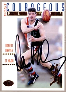Signed 1994 St Kilda Saints AFL Dynamic Most Courageous Card - Robert Harvey - Picture 1 of 3