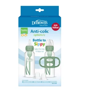 Dr. Brown's Anti-colic Options+ Narrow Bottle to Sippy Starter Gift Set - 2pk - Picture 1 of 2
