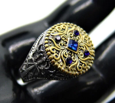 Fashion Rings Signet Stainless Steel 8mm Onyx Blue Stone Men/Women Size 6-13 #10 - Image 1 of 4