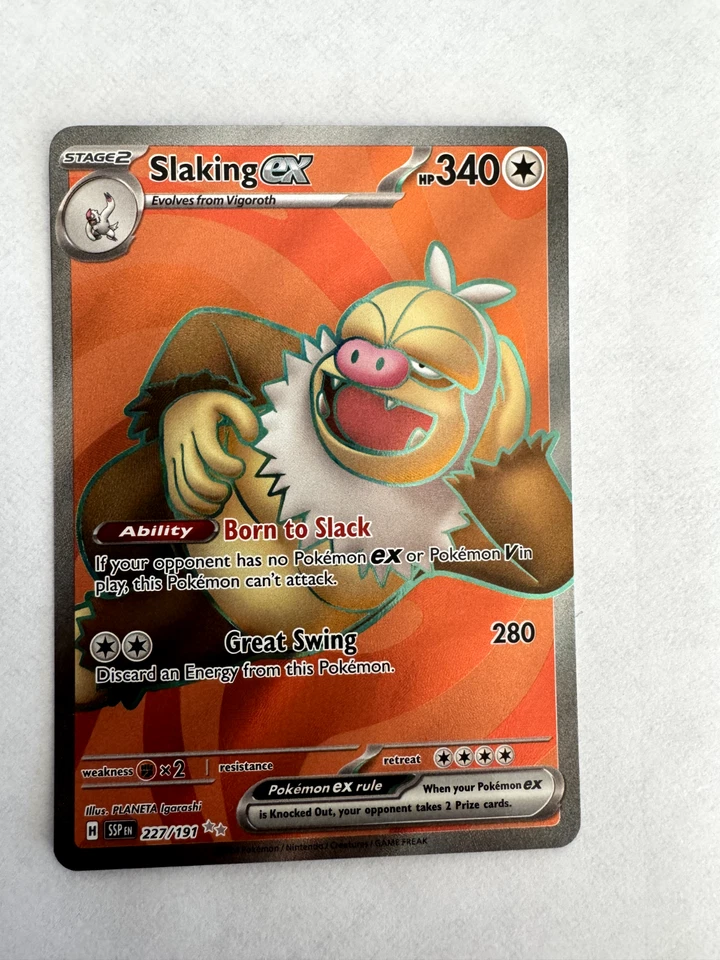 Slaking ex 227/191 Sv08: Surging Sparks Holo Pokemon - Image 1 of 2
