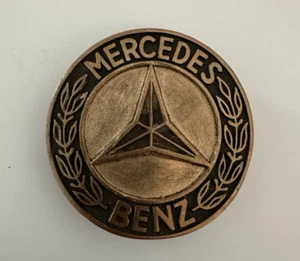 Vintage MERCEDES BENZ CAR Solid Brass Belt Buckle 1970'S - Picture 1 of 4