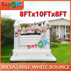 Inflatable White Bounce House 8FTx10FTx8FT 100% PVC Jumper Bouncy Castle USA NEW