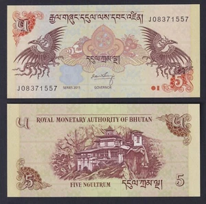 Bhutan 5 Ngultrum 2011 P 28b Fds / UNC - Picture 1 of 1