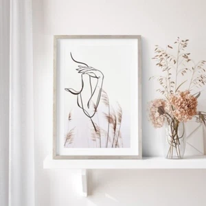 Decorazione Murale Pannello Con Cornice Immagine Grafica Mezza Donna 50x70cm - Imagen 1 de 3