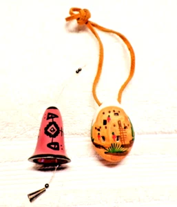2 Vintage Miniature Hand Crafted Pottery Tribal Designs Southwestern Decor - Picture 1 of 2