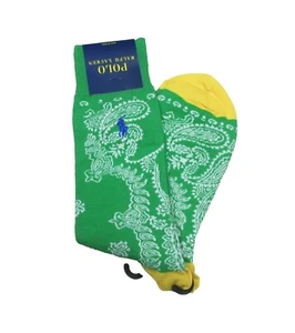 Polo Ralph Lauren Men's Green Bandana Print Dress Socks - Picture 1 of 1