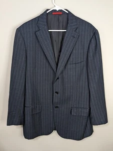 Isaia Napoli Blazer Men's 46R Charcoal Gray Super 120's Striped - Picture 1 of 12