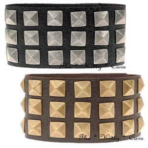 Vrai Cuir Romain Spartiate Gladiateur Clous Gothique Gantelet Emo Poignet - Imagen 1 de 3