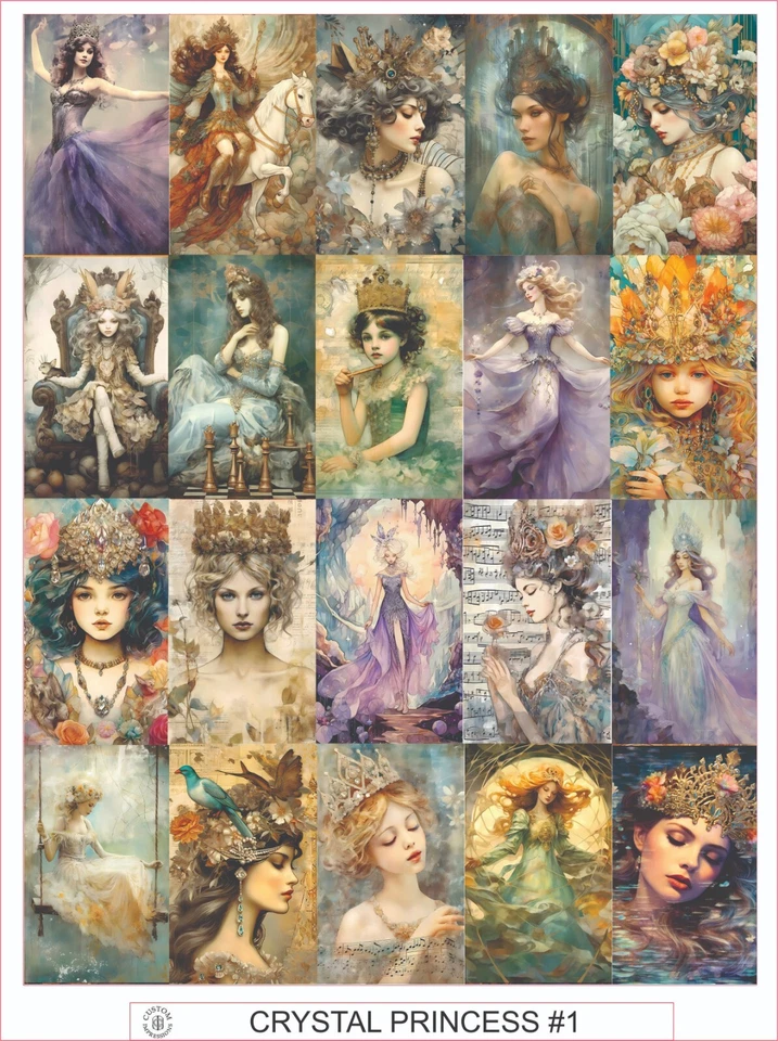 PRINCESA CRISTAL #1 - HOJA COMPLETA DE 20 PEGATINAS Foto 1 de 1