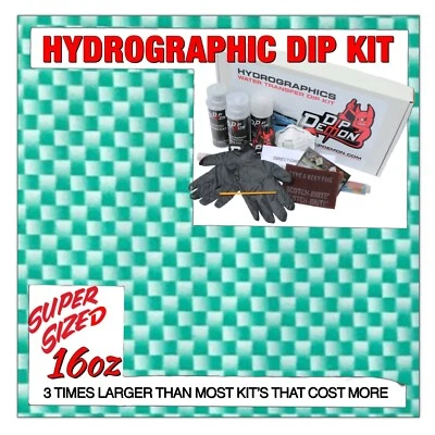 Hydrographic dip kit Green Carbon Fiber hydro dip dipping 16oz - Image 1 of 4