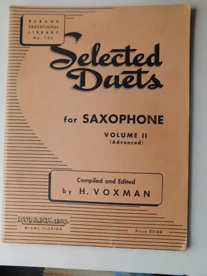Selected Duets for Saxophone, Vol. II, edited by H. Voxman, Very Good Condition  - Image 1 of 2