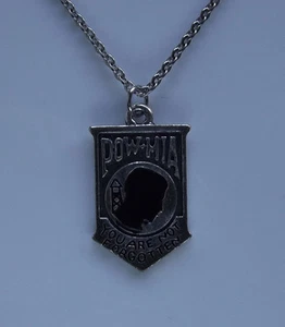 POW / MIA Anhänger Halskette Militär Veteran Kriegsheld Du bist nicht vergessen Abzeichen - Bild 1 von 2