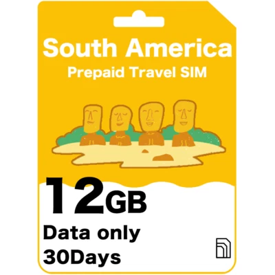 Chile Prepaid Travel SIM Card 12GB Data for 30 Days - image 1 of 4