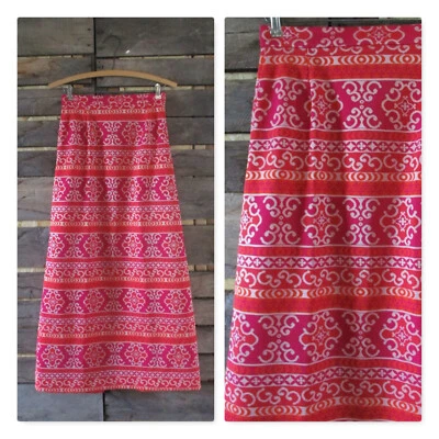 De Colección Boho Maxi Falda Rayas Patrón Desplazamiento Festival Bohemio Hippie Rosa Naranja Foto 1 de 4