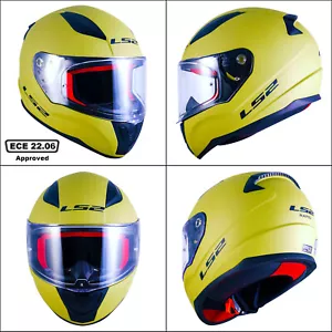 LS2 FF353 RAPID II FULL FACE MOTORCYCLE MOTORBIKE CRASH HELMET HI-VIS YELLOW - Picture 1 of 9