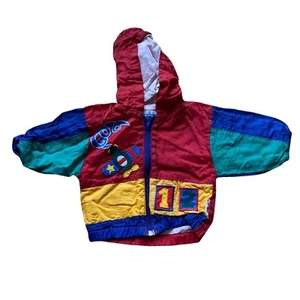 Giacca vintage Carters 3-6M rossa aereo zip colori primari - Foto 1 di 7