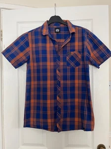 mens ANIMAL blue orange check shirt vguc size small surf snow - Picture 1 of 6