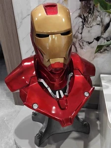 Statua mezzo busto resina Iron Man MK3 scala 1:1 Avengers Iron Man Mark 3 occhi LED - Foto 1 di 14