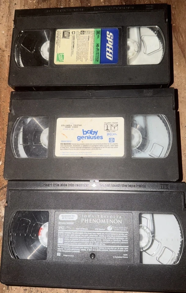 Lot Of 3 VHS Tapes With No Case! Speed/Phenomenon/Baby Geniuses. Bundle + Track — 第 1/4 张图片