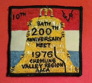 Car Show Patch 1976 Bath Chemung Valley NY 10th Anniversary Meet AACA 3-1/8"x3" - Bild 1 von 3