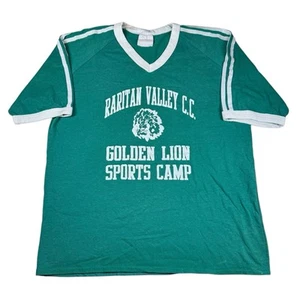 Vintage 80s Raritan Valley College NJ RVCC Golden Lions Striped Ringer T-Shirt - Bild 1 von 12